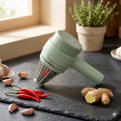 4-in-1 Electric Vegetable Cutter, Slicer, Grater, Chopper