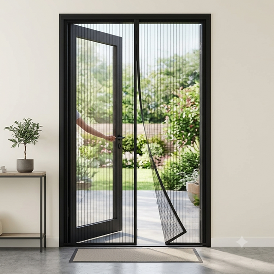 Polyester Magnetic Mosquito Net for Door | Auto-Closing Insect Screen | Free Size