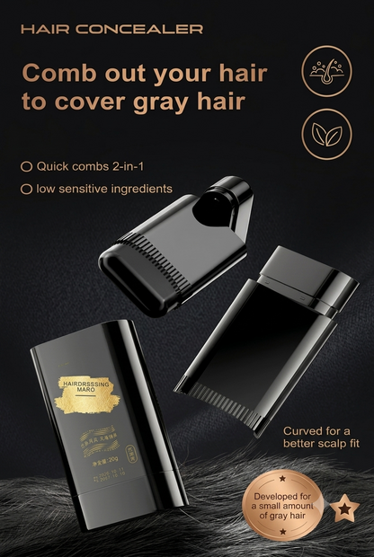 Hair Color Comb Stick | Instant Grey Root Cover For Men & Women | Black