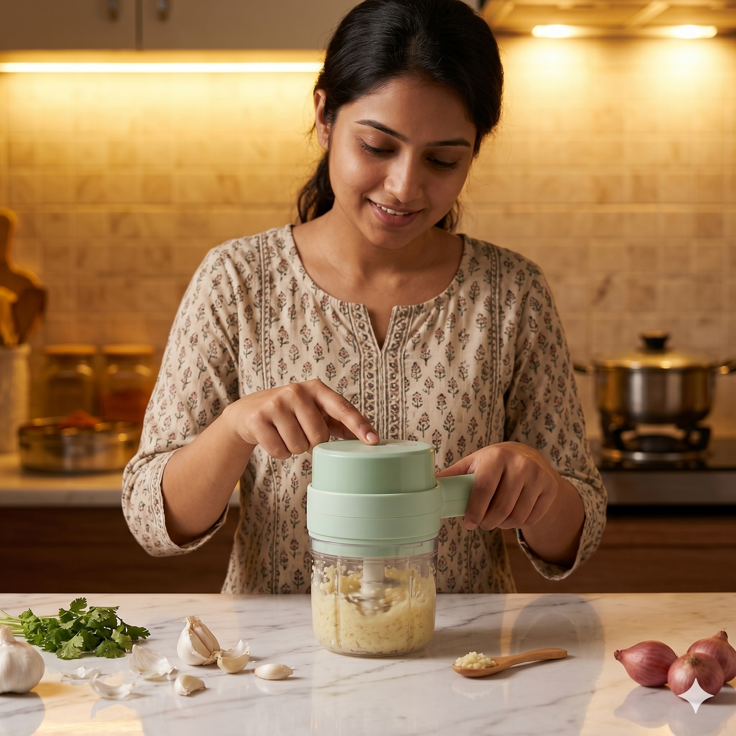 4-in-1 Electric Vegetable Cutter, Slicer, Grater, Chopper
