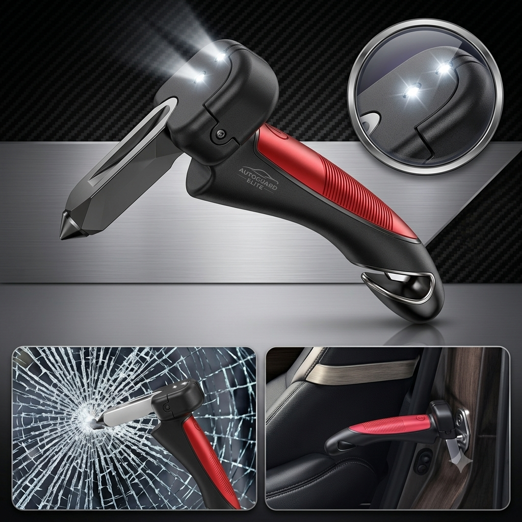 5-in-1 Car Support Handle with Window Breaker | Car Assist Handle |Easy Grip Safety Tool for Seniors