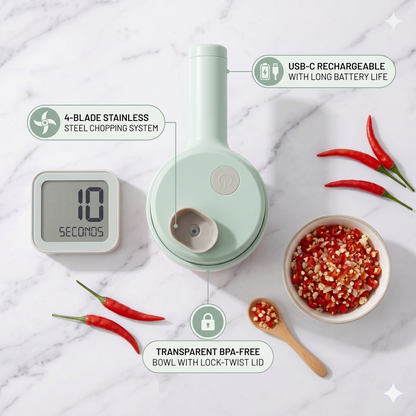 4-in-1 Electric Vegetable Cutter, Slicer, Grater, Chopper