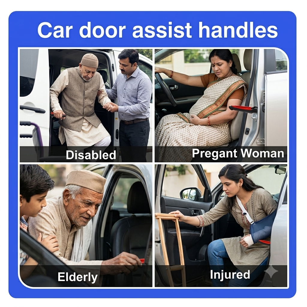 5-in-1 Car Support Handle with Window Breaker | Car Assist Handle |Easy Grip Safety Tool for Seniors