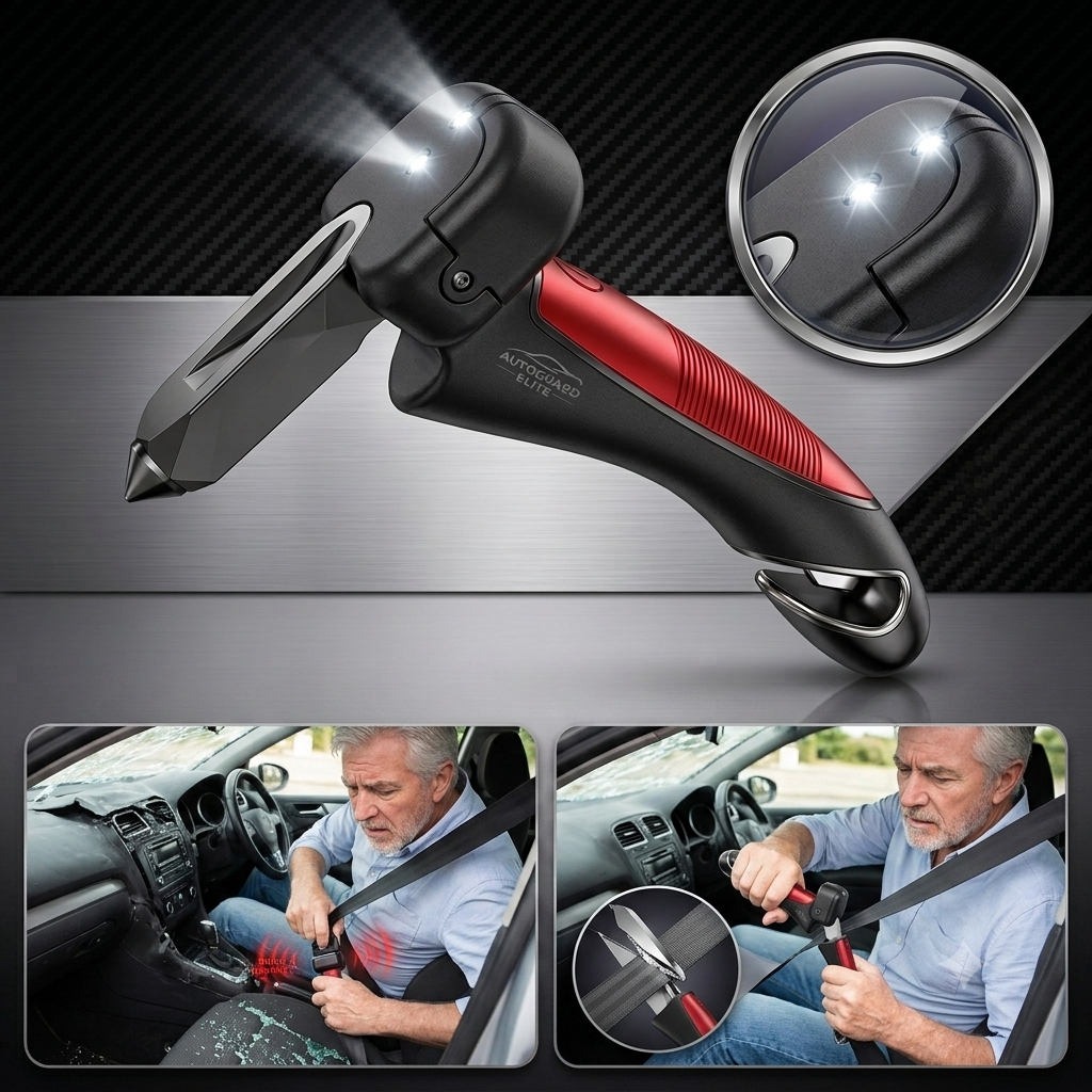 5-in-1 Car Support Handle with Window Breaker | Car Assist Handle |Easy Grip Safety Tool for Seniors